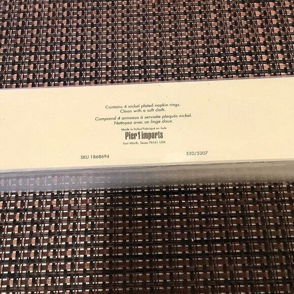 Elephant Napkin Rings Pier 1 Imports Trunk Raised Nickel-Plated Metal NOS - Picture 5 of 5